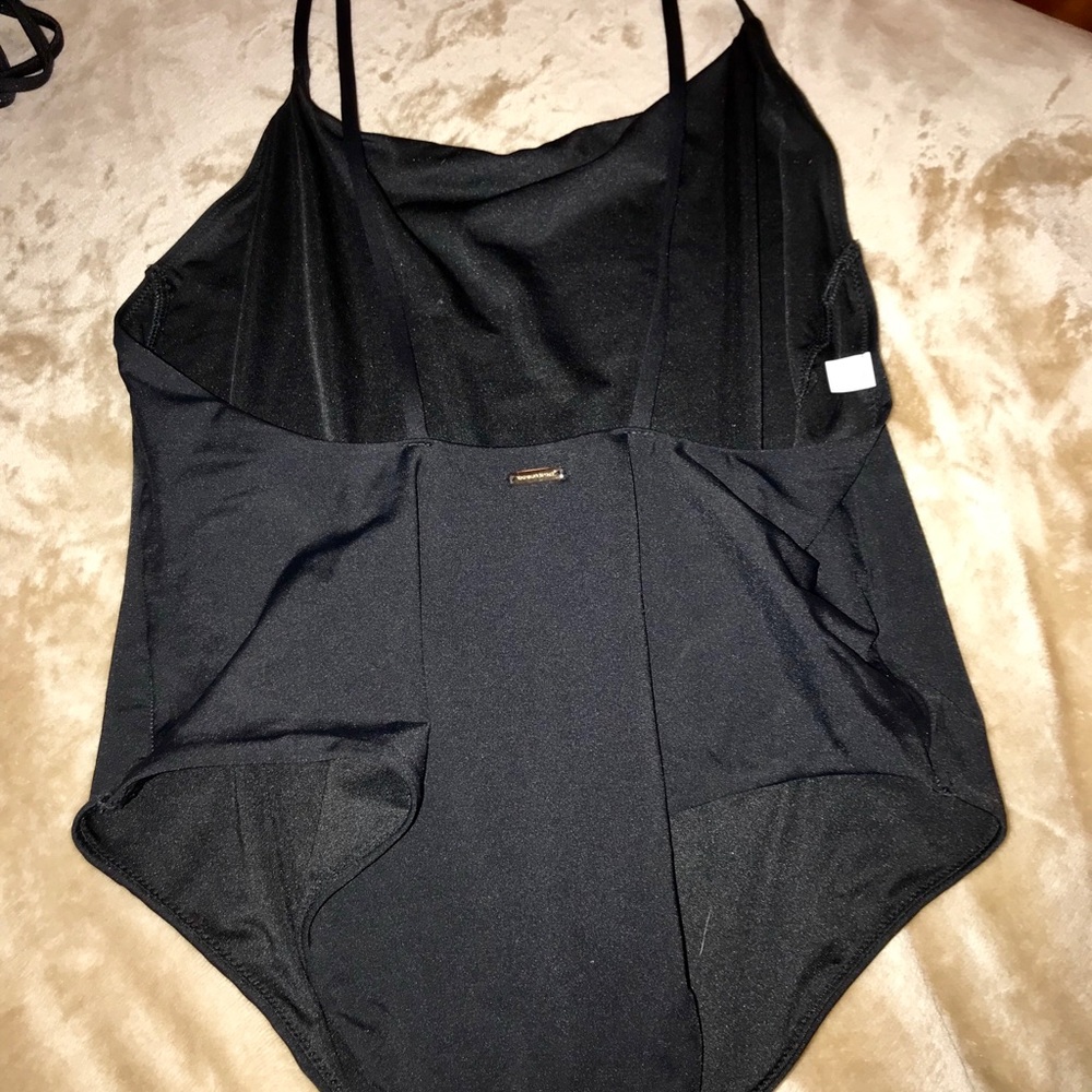 Black low back, one-piece swimsuit